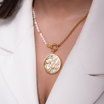 Omry Pearl Calligraphy Necklace