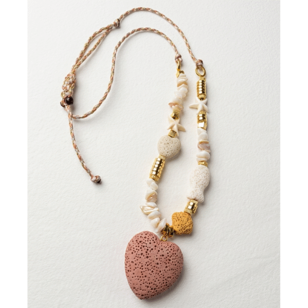 Artisanal Ocean Heart Cord Necklace