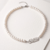 Omi Noor Aini" Silver Pearl Necklace