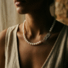Omi Noor Aini" Silver Pearl Necklace